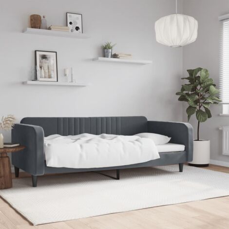 Lit de repos sans matelas gris foncé 90x200 cm velours vidaXL