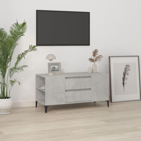 vidaXL TV Cabinet Concrete Grey 102x44,5x50 cm Engineered Wood (1/5)