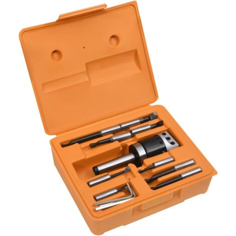 Vidaxl – Coffret multi-outils 15 pièces – Acier 40 Cr – Têtes d'alésage 50 mm – Précision 0,01 mm – Capacité de perçage 10-125 mm - MT3-F1-12