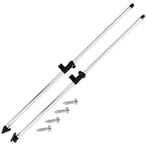 Vidaxl – Poteaux de soutien Bimini 2 pcs en aluminium anodisé – Longueur ajustable 66-110 cm – Accessoires de montage inclus – Universels pour 3 et 4 nœuds