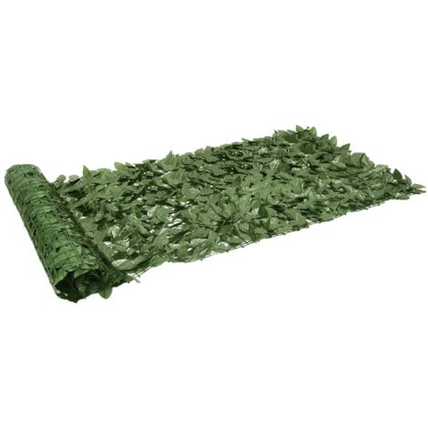 vidaXL Balcony Screen with Leaves 200 x 100 cm Polyethylene and Fabric