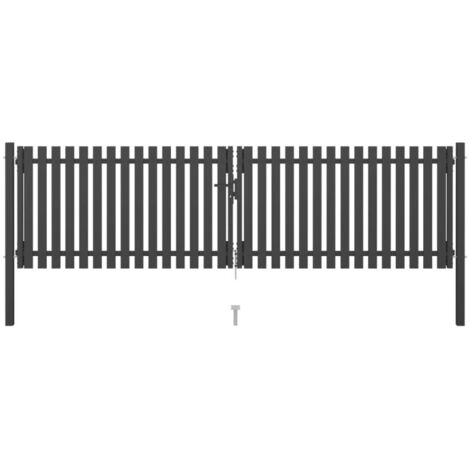 Portail de clôture de jardin Acier 4x1,25 m Anthracite vidaXL