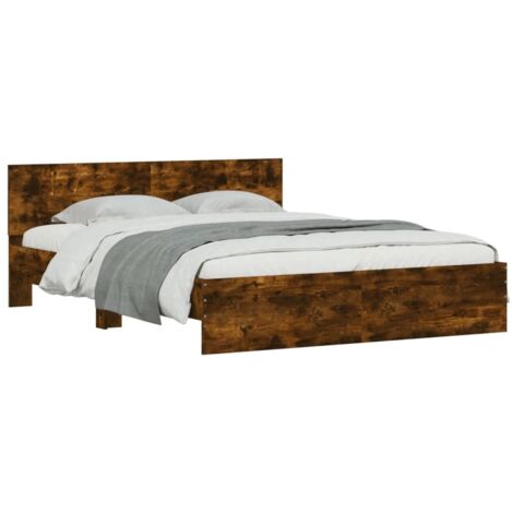 Cadre de lit sans matelas chêne fumé 140x190 cm vidaXL