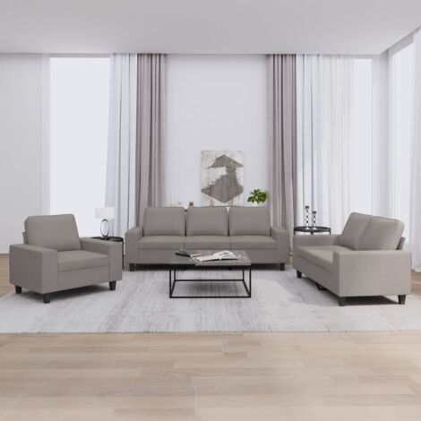 vidaXL Ensemble de canapés 3 pcs taupe tissu (1/5)