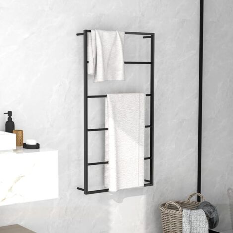 Vidaxl – Porte-serviette noir en acier 60x10x116 cm – Stable et durable – Pour salle de bain moderne – Assemblage requis - vidaXL59622