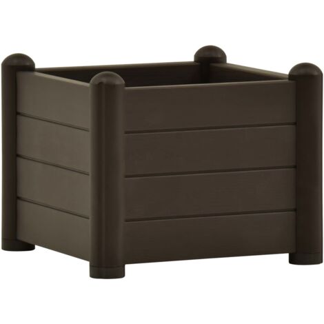 Vidaxl – Lit surélevé de jardin en polypropylène moka 43x43x35 cm – Résistant aux UV et intempéries – Capacité 30 L – Avec fond de drainage