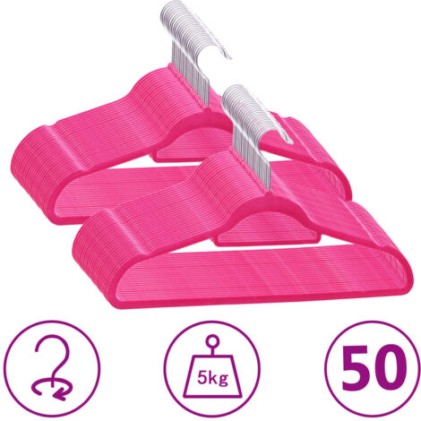 Cintres antidérapants 50 pcs Rose Velours vidaXL193458