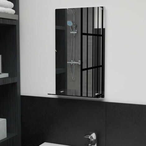 Miroir mural avec étagère 30x50 cm Verre trempé vidaXL