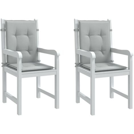 Coussins de chaise à dossier bas lot de 2 gris clair mélangé vidaXL