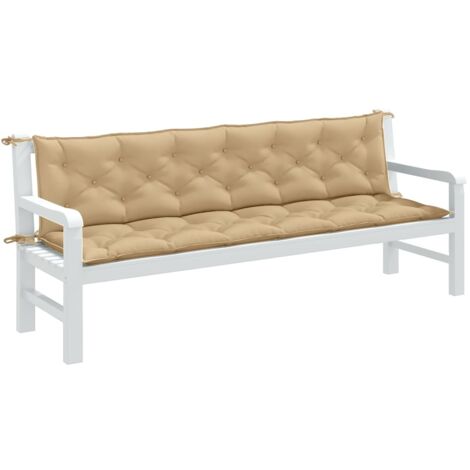 Coussins de banc de jardin lot de 2 beige mélangé tissu vidaXL