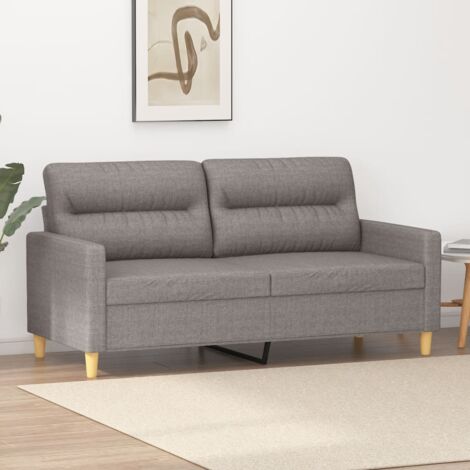 Vidaxl – Canapé droit 2 places taupe 140 cm – Tissu 100% polyester – Design moderne – Largeur de siège 140 cm – Capacité de charge 110 kg (1/5)