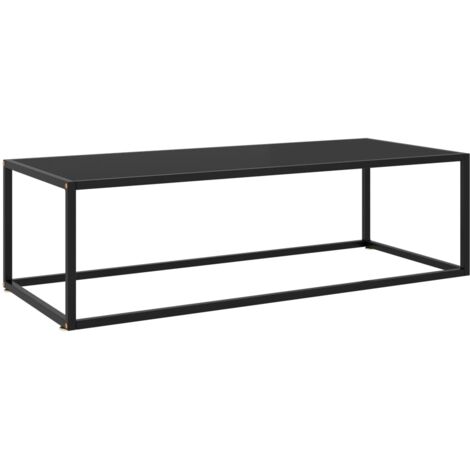 vidaXL Table basse Noir avec verre noir 120x50x35 cm