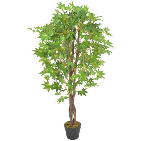 vidaXL Plante artificielle d'érable avec pot Vert 120 cm