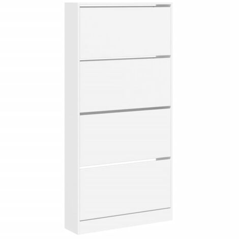 Armoire à chaussures 4 tiroirs rabattables blanc 80x21x163,5 cm vidaXL