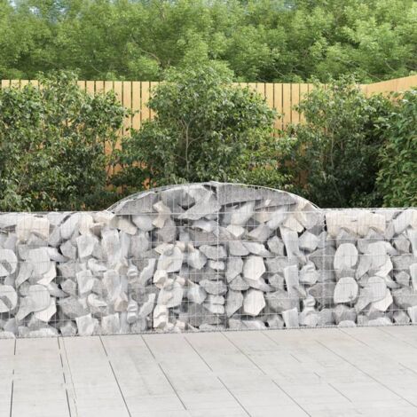 vidaXL Paniers à gabions arqués 15 pcs 300x30x80/100 cm fer galvanisé