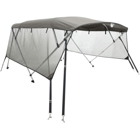 Toit bimini à 4 arceaux parois en maille 243x(200-213)x137 cm vidaXL (1/6)