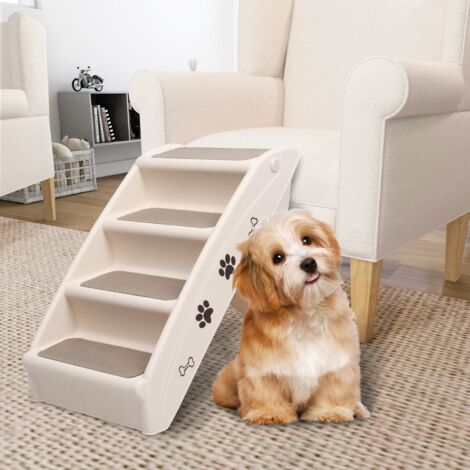 Escaliers pliables pour chiens Crème 62x40x49,5 cm vidaXL