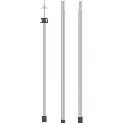 Vidaxl – Mât télescopique en aluminium 102-260 cm – Tube réglable pour bâches et auvents – Léger et facile à transporter