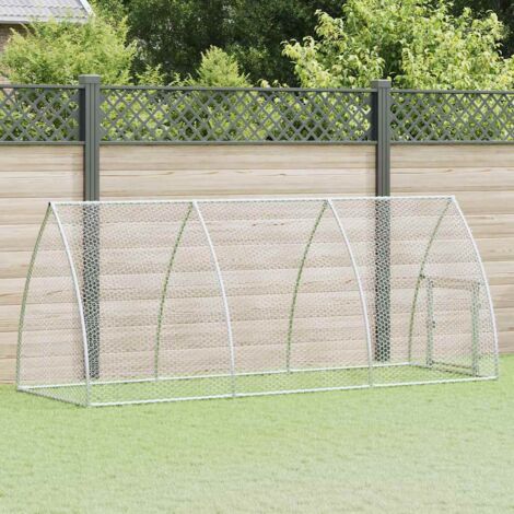 Vidaxl – Cage pour poules en acier galvanisé 300x105x120 cm – Enclos sécurisé avec porte à verrou – Pour petits animaux d'extérieur (1/5)