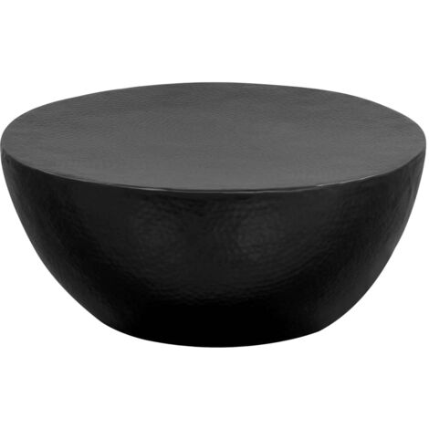 Vidaxl – Table basse en aluminium martelé 70x30 cm noir – Surface polie – Design élégant pour salon moderne – Aucune installation requise
