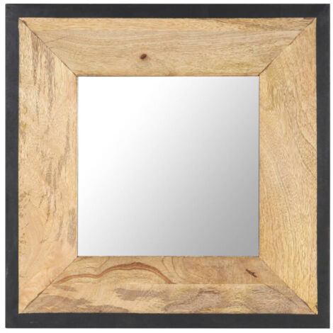 Miroir 50x50 cm Bois de manguier massif vidaXL