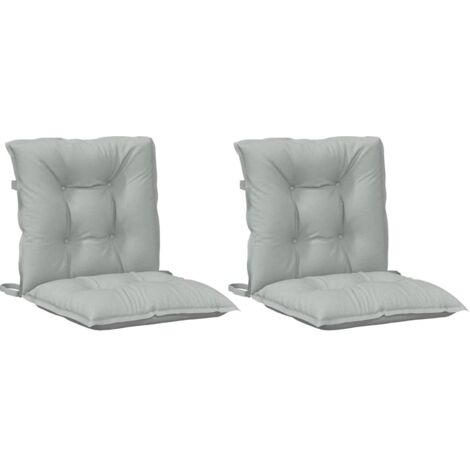 Coussins de chaise à dossier bas lot de 2 gris clair mélangé vidaXL