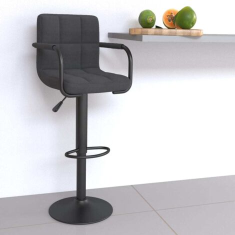 vidaXL Tabouret de bar Gris foncé Tissu (1/5)