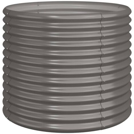 Vidaxl – Jardinière ronde en acier galvanisé 80x68 cm gris – Conçue pour l'extérieur – Assemblage requis – Idéale pour balcons et patios (1/4)