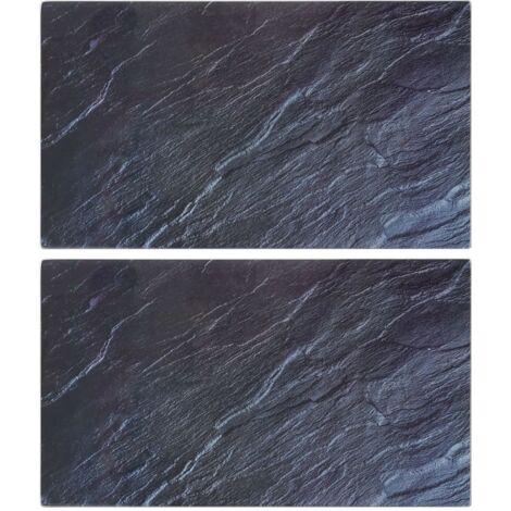 Planches à découper 2pcs motif de pierre naturelle Verre trempé vidaXL