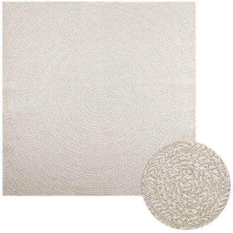 Vidaxl – Tapis kilim crème 200x200 cm aspect jute – Résistant aux UV – Pour intérieur et extérieur – Facile à nettoyer
