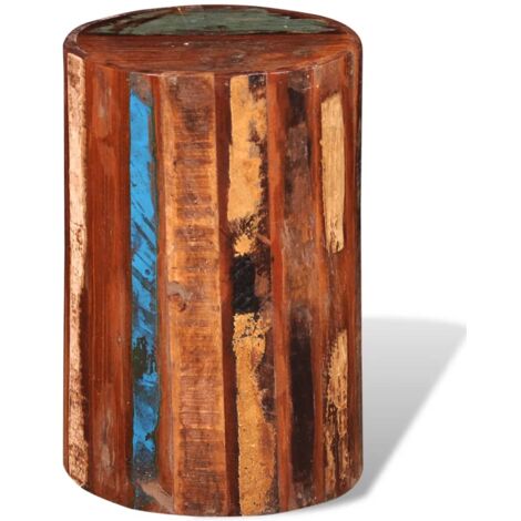 Vidaxl – Tabouret en bois massif de récupération – Dimensions 30 x 45 cm – Fabrication artisanale unique – Style vintage authentique (1/6)