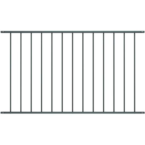 Vidaxl – Panneau de clôture en acier thermolaqué 1,7x1 m – Résistant aux intempéries – Installation facile avec matériel inclus – Anthracite