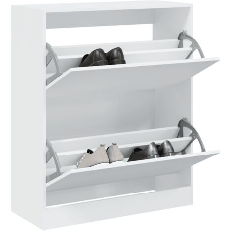 vidaXL Armoire à chaussures blanc 80x34x96,5 cm bois d'ingénierie