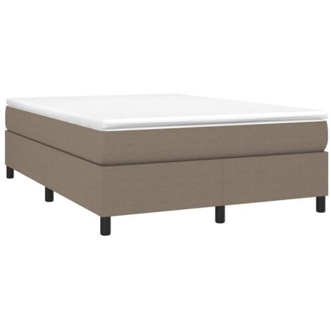vidaXL Cadre de lit à lattes taupe 140x190 cm tissu (1/5)