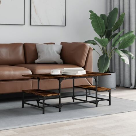 vidaXL Table basse chêne fumé 100x50,5x40 cm bois d'ingénierie