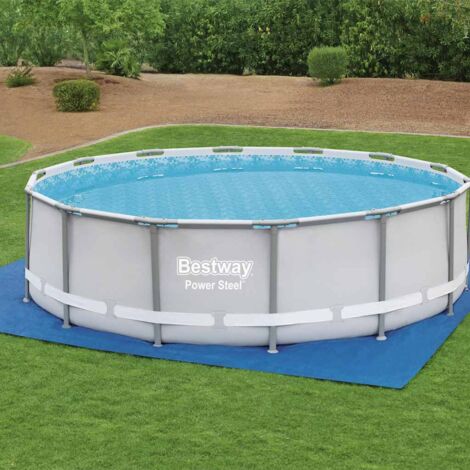 Bestway – Tapis de sol pour piscine 488x488 cm – Protection contre débris – Matériau PE – Convient aux piscines Fast Set et Steel Pro MAX