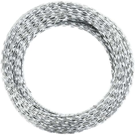 Vidaxl – Fil de fer barbelé NATO 100m – Acier galvanisé résistant aux intempéries – Bobine de 45 cm – Distance entre lames 16 mm - vidaXL403592