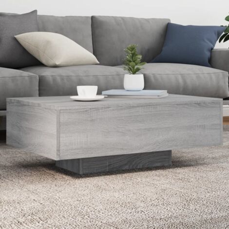 Table basse avec lumières LED sonoma gris 85x55x31 cm vidaXL