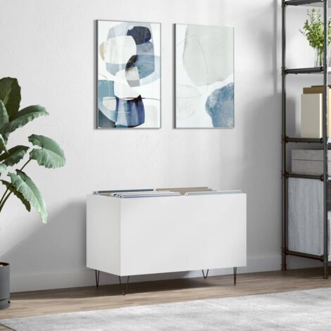 vidaXL Armoire à disques blanc bois d'ingénierie 74,5x38x48 cm (1/5)
