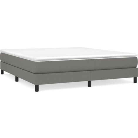 Vidaxl – Cadre de lit à ressorts gris foncé 180x200 cm – Tissu polyester – Structure robuste avec lattes en contreplaqué – Pour matelas 180x200 cm