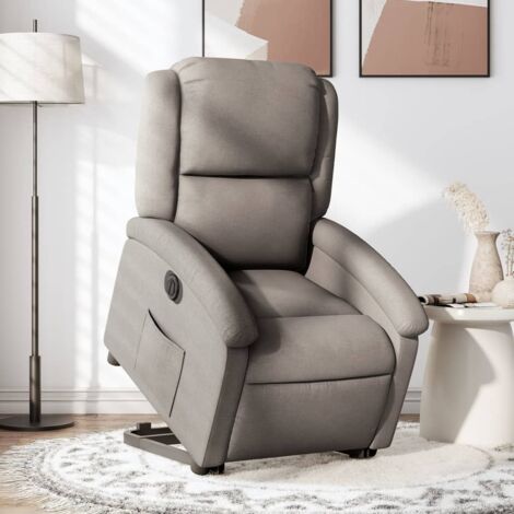 Fauteuil inclinable électrique taupe tissu vidaXL150669