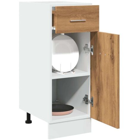Vidaxl – Armoire de plancher à tiroir chêne artisanal 30x46x81,5 cm – Bois d'ingénierie résistant à l'humidité – 1 tiroir et 2 compartiments