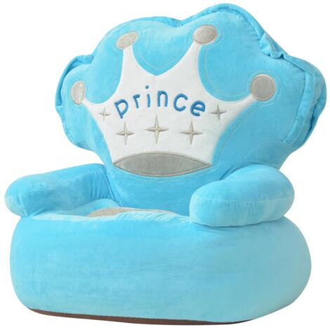 vidaXL Chaise en peluche pour enfants Prince Bleu