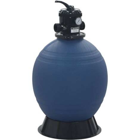 vidaXL Filtre à sable pour piscine avec vanne 6 positions Bleu 560 mm (1/5)