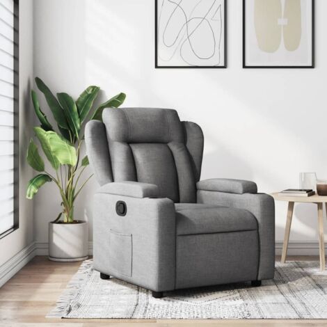 Vidaxl – Fauteuil relax inclinable en tissu gris foncé – Inclinaison 135° – Accoudoirs rembourrés – Dimensions 77x94,5x100 cm