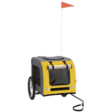 Remorque de vélo pour animaux de compagnie jaune et gris vidaXL