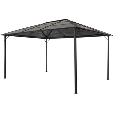 Vidaxl – Tonnelle aluminium 4x3m avec toit en polycarbonate 6mm – Couleur noire – Cadre robuste en acier – Installation rapide incluse (1/5)
