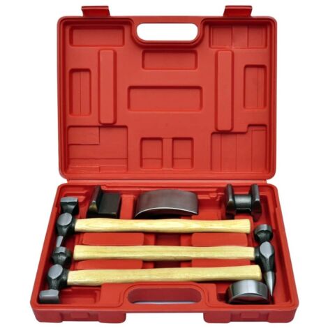 Vidaxl – Kit de marteaux de carrosserie 7 pcs – Outils de réparation pour bosses – Compatible avec divers outils de carrosserie – Mallette incluse