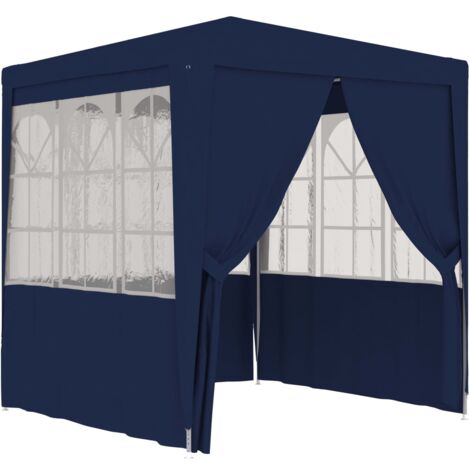 Vidaxl – Tente de réception 2x2 m avec parois latérales – Polyéthylène 90 g/m² résistant aux UV et à l'eau – Cadre en acier robuste - BLEU 90 G