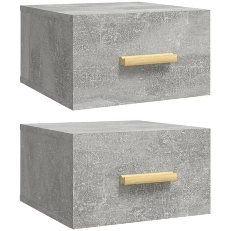 Tables de chevet murales 2 pcs gris béton 35x35x20 cm vidaXL
